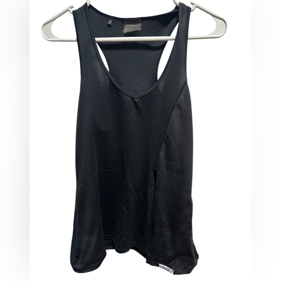 GYMSHARK BLACK OPEN FRONT TIE TANK TOP - Picture 2 of 4